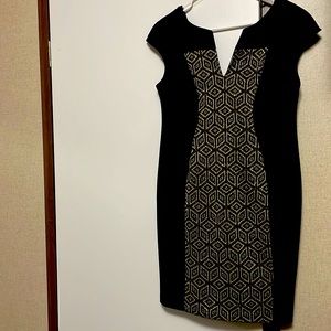 Black dress with gold designs